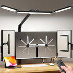 LED Desk Lamp with Clamp, Architect Desk Lamp for Home Office with Remote, 24W Ultra-Bright Desk Light with Stepless Dimming and Stepless Color Temp, Memory Function for Study and Workbench