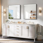 YIROMAN Bathroom Mirror 30"x36", Matte Black Bathroom Mirror for Over Sink with Aluminum Frame, Rectangular Vanity Mirror with Right Angle, Wall Mirror Hangs Horizontal or Vertical, Shatterproof