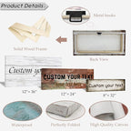 LZIMU Custom Text Signs Wall Decor Personalized Canvas Quote Family Sign Wall Art Wood Background Rustic Farmhouse Decor Framed (8"x24")