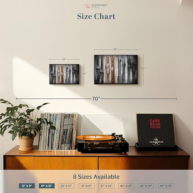 ElephantStock Ski Collection Wall Art - Horizontal Framed Canvas - 1-Piece Bathroom Wall Decor - Photography sports Canvas Print - Brown and Black Decor for Wall - 13" X 9"