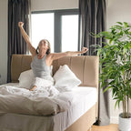 Artificial Bamboo Tree, 5 ft Fake Tree, Faux Silk Plant with Pot, Fake Plants for Home Office Indoor Outdoor Decor, 5 Natural Bamboo Trunks