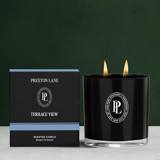 Preston Lane The Scented Candle, Luxury Candle with Vegan Soy Wax Blend, Terrace View, 7.5 Oz