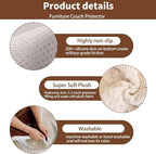 Plush Couch Cover for Pets Super Soft Sofa Covers for Cats & Dogs Washable Sofa SlipCover Furniture Couch Protector for Living Room(27" x 27", White)