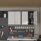 Metal Wall Cabinet,Locking Cabinet with Shelves,Wall Mounted Storage Cabinet1 for Basement,Home,Garage,Gray