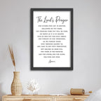 FZMHASLWW The Lords Prayer Wall Decor Art 24"×16" Our Father Prayer Bible Verse Sign Large Wood Framed Wall Hanging (Black)