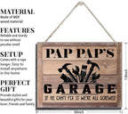 Rustic Sign, Father's Day Gift, Dad's Gift, Grandpa's Gift, Decor Hanging Wood Signs, Printed Wood Wall Art Sign, Pap Pap's Garage, If He Can't Fix It We're All Screwed, Vintage Sign Gift for Grandpa