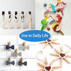 CCINEE Cute Wooden Clothespins Natural Craft Peg Pins Sturdy Mini Pins Clips, 1 Inch, 72 Pieces in Total