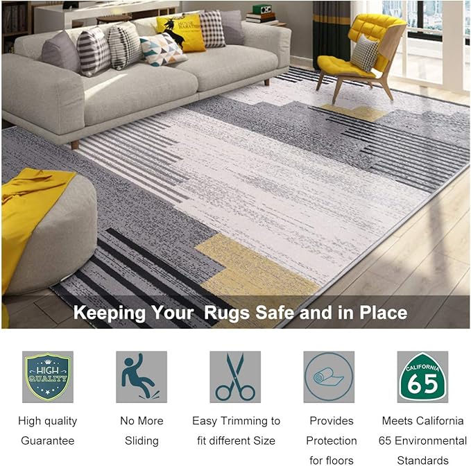 Non Slip Area Rug Pad Gripper - 2.5x13 Strong Grip Carpet pad for Area Rugs and Hardwood Floors, Provides Protection and Cushion