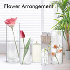 20 Pack Clear Glass Vases for Centerpieces, Cylinder Vase Set, 4,6,8,10,12 Inch Tall Flower Vase for Home Decor, Flower Vase for Table Decorative & Hurricane Floating Candle Holders