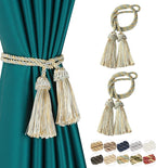 Fenghuangwu Curtain Tiebacks Handmade Decorative Curtain Holdbacks Rope with Tassel (Mix Blue, 2P)