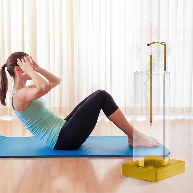 1 Pack Incense Holder for Sticks, Insence-Stick Holder Ash Catcher with Removable Glass [Anti-Ash Flying], Mess-Free Incense Burner Holder, Perfect for Meditation Yoga Relaxation,Home Decor(Gold Base)