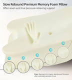 ALLJOY Cervical Pillow for Neck Shoulder, Ergonomic Side Sleeper Pillow for Pain Relief, Cooling Odorless Memory Foam Pillows for Deep Sleep, Neck Support Pillow for Back Stomach Sleepers, Grey