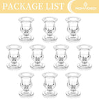 Romadedi Glass Taper Candle Holders - Set of 10 Clear Small Candlestick Holder Bulk, Thicker Glass Candle Sticks Set for Wedding Christmas Party Dining Table Table Centerpiece Decor