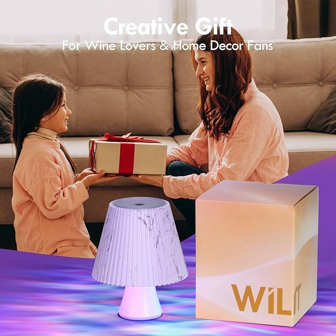 WILIT Wireless Bottle Lamp Shade, RGB Color Changing LED Night Light, Mood Lighting for Living Room, Bedroom Decor for Teen Girls Boys, Wine Bottle Lights, Gifts for Women, Bar Decor Accessories
