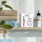 Funny Bathroom Decor, Funny Bathroom Wall Art, Black and White Bathrooms Decoration Decor for Shelves, Wooden Box Decor Sign for Home Farmhouse Office Living Room Table