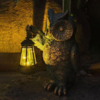 Garden Statues Outdoor, owl Figurines Decorated with Solar Lights, Unique Christmas Birthday Gifts for Moms, Grandmas, Women, Wives, Sisters