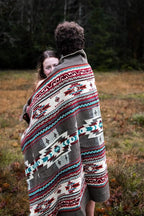 Inca Aztec Throw, Queen, King Blanket | Southwest Indian Navajo Boho Style | Native Cover for Camping, Bedding, Couch, Vanlife | Faux Alpaca, Lightweight, Hypoallergenic (Chimborazo Beige, King)