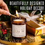 Winter Candle, Christmas Candles Scented - w/Orange, Cinnamon & Vanilla - Infused with Essential Oils I Winter Candles I 9oz, 50Hr, Made in USA