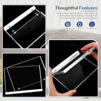 5x7 Magnetic Acrylic Photo Frame – Double-Sided Clear Picture Display Frame with White Base, Tabletop Acrylic Frame for Home & Office Decor (4-Pack, Horizontal display)