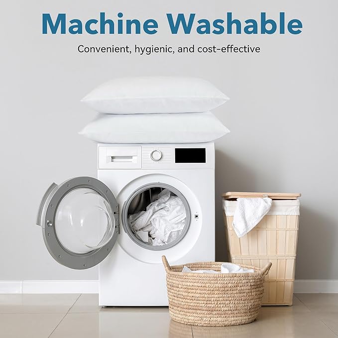 SILUI Pillows Queen Size Set of 4 Pack Soft Medium Support Hypoallergenic Plush Down Alternative Bed Pillow for Back, Stomach or Side Sleepers,20x30in