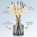 Brakula Reed Diffuser Set, 6.09 fl oz (180 ml)- Lavender Vanilla with 8 Reed Sticks, Home Fragrance Reed Diffuser for Bathroom Shelf Decor