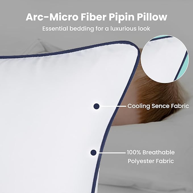 Bed Pillows | Luxurious Adjustable Microfiber Polyester Pillow | Premium Super Soft Pillow | (Queen, Size - Pack of 2) Breathable Pillow Suitable Back Stomach or Side Sleepers