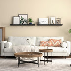 RICHER HOUSE 3 Set Floating Shelves for Wall, Black Wall Mounted Shelves with Lip for Storage, Display Picture Ledge Shelf for Bedroom Bathroom Kitchen Living Room Decor, Modern Black