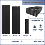 8x4x2FT Metal Raised Garden Bed Kit, Galvanized Outdoor Garden Bed Planter Box for Vegetables, Flowers, Herbs, Succulents and More, Black