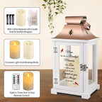 Memorial Lantern, Sympathy Gifts for Loss of Mom/Loved One, Bereavement Gifts, in Memory Loved One Lantern,Celebration Life, Funeral Lantern,Mom You Left me Beautiful Memories