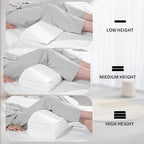 BALAPET 3-in-1 Adjustable Height Wedge Pillow, 7" Height Leg Knee Pillow for Side Sleepers & Aligns Spine, Supportive Bolster Pillow for Pregnancy Relieves Pressure Hip Leg Elevation, 22", White