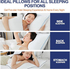 Bed Pillows for Sleeping - Pillows Standard Size Set of 2 Cooling Luxury Hotel Quality Pillow with Premium Plush Soft Down Alternative Fill for Side Back or Stomach Sleepers (Pack of 2)