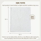 Carriediosa Chunky Knit Throw Blanket 60" X 80" Twin, 100% Hand Made Large Chenille Loop Yarn Soft Fluffy Throws for Couch Sofa Bed, Big Crochet Cozy Heavy Thick Cable Woven Blankets, Snow White