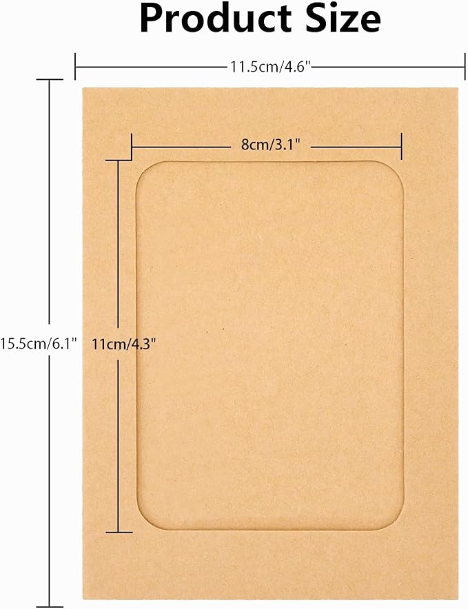 4x6 Inch Paper Photo Frame, Hanging Photo Display Banner, 20Pcs Kraft Paper Picture Frames with 20 Wood Clips and 2 Jute Twine, DIY Clip Photo Display Holders for Home, Wedding, and Party Decor