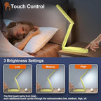 LED Desk Lamp for Office Home & Battery Operated Lamp Rechargeable Lamp Foldable & Portable Light, LED Desk Light Strip, 3 Brightness Dimmable Small Desk Lamp Reading Lamp (Yellow)