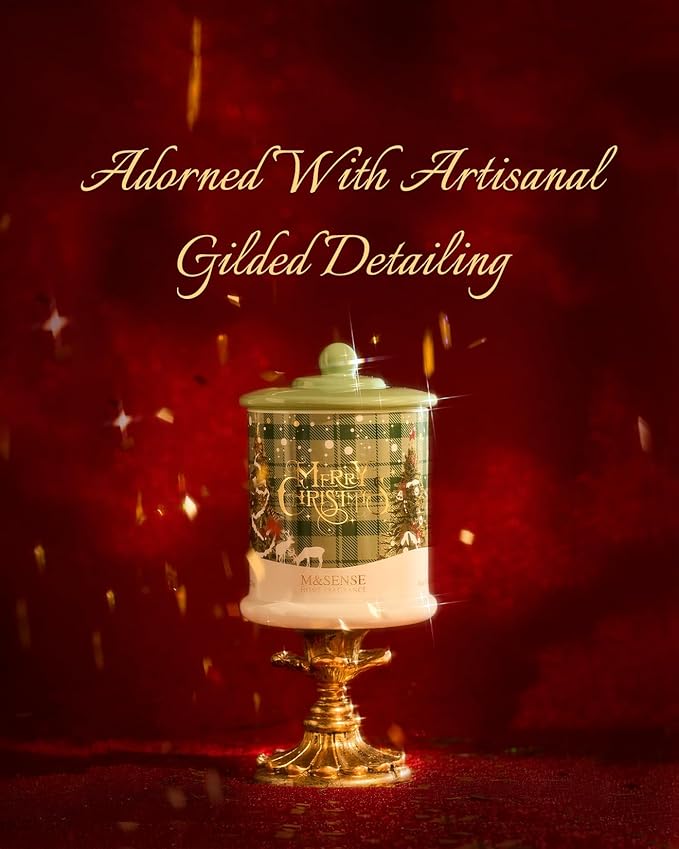 M&SENSE Fireside Cedarwood Scented,Soy Wax Candle,2 Wick 12.7oz Jar Candle,75 Hour Long Lasting Slow Burning, Soy Organic Wax Non Toxic,Aromatherapy Candle Gift for Christmas