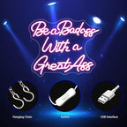 Neon Sign, Neon Signs for Wall Decor Pink Neon LED Signs Room Neon Light Up Signs Home Decor for Bedroom Club Party Bars Shop USB Operated