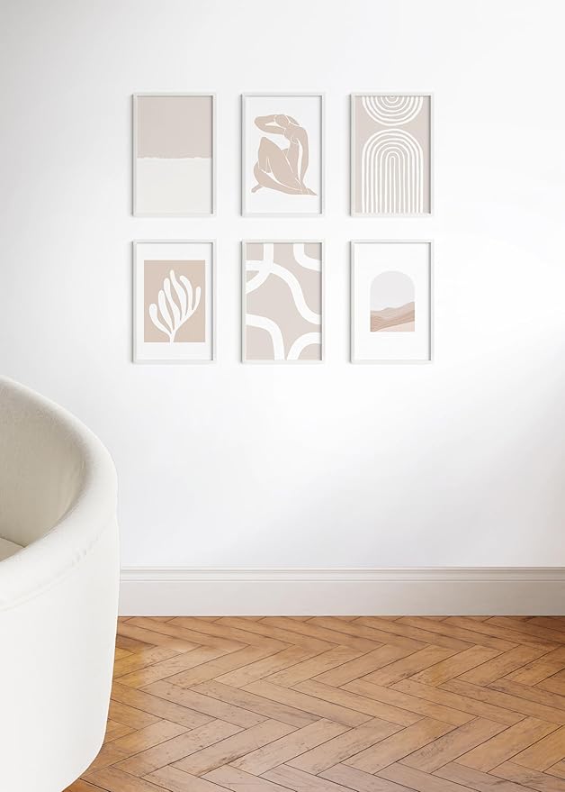 HAUS AND HUES 11x17 White Metal Picture Frames - Features Premium Aluminum, Vertical & Horizontal Hang, Shatterproof Plexiglass - Perfect for Home, Room, Office (11x17 in, White, Set of 6)