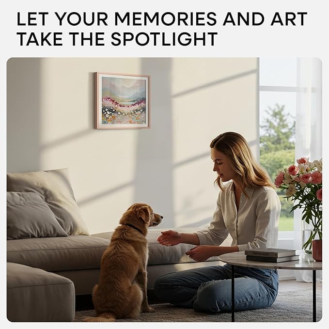 Homeforia 11x11 Rose Gold Picture Frame, High End Metal 11 by 11 Square Frames with Mat 9 x 9 Photo, 11by11 Poster Frame Matted to 9x9 inch Art, Wall Hanging Frames, Tempered Glass, Wall Kit, Set of 1