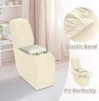 Arfntevss Sectional Recliner Couch Covers Velvet Corner Sectional Sofa Cover for Reclining Couch Stretch Soft L Shape Recliner Slipcover Washable Middle Console Protector (1 Console Cover, Beige)