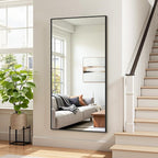 Bathroom Mirror 55" x 30", Large Rectangle Wall Mirror, Black Metal Frame Wall Mounted Mirrors for Bathroom, Vanity, Bedroom, Entryway Decor(Horizontal/Vertical)