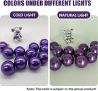 Purple White Vase Filler | 150PCS Pearls Bead for Centerpieces Vases | 8/14/20 mm No Hole Beads, Fake Pearls for Wedding Birthday Theme Party Table Centerpieces Decor