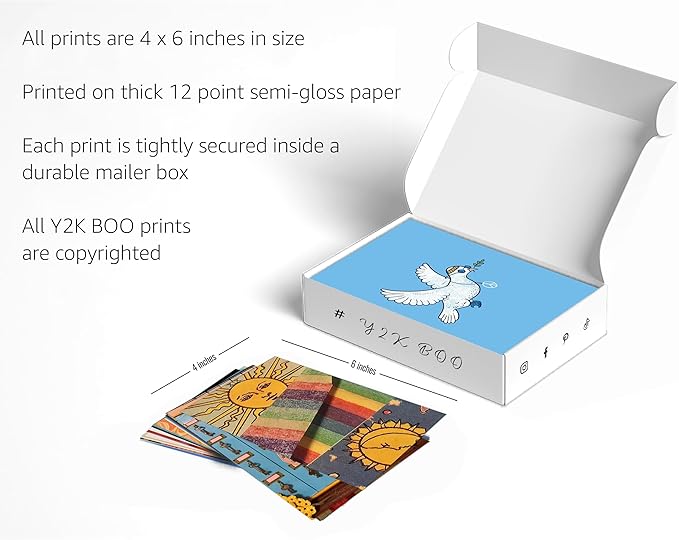 Y2K BOO Hippie Aesthetic Wall Collage Kit – 100 Multicolor Boho Retro Photos, 4"x6" Semi-Gloss Prints for Teen Girls Dorm Room Decor, Vintage 70s Wall Art, Birthday & Graduation Gift