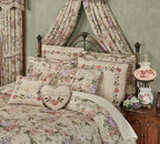 Touch of Class Brook Floral Handpainted Hurricane Table Lamp White Floral Motifs - Metal Base, Glass Shade, Scalloped Edges - Vintage Bedroom Aesthetic - Victorian Style Parlor Lamps for Bedroom