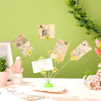 Tandefio Photo Tree Holder Clip, 8 Branch Money Family Tree Gift Card Holder with Clips Picture Frame Stand for Memo Paper Note Wedding Photo Display Office Decor (Yellow)