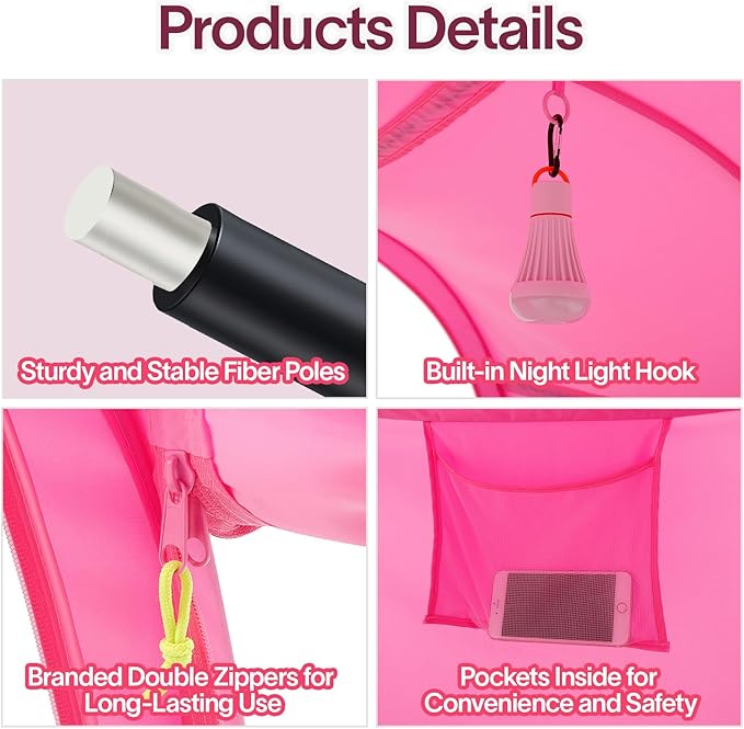 LEEDOR Bed Tent Dream Tents Bed Canopy Shelter Cabin Indoor Privacy Warm Breathable Pop Up Twin/Full/Queen for Kids and Adult Patent Pending(Mattress Not Included)