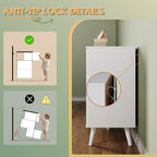 WLIVE 6 Drawer Dresser for Bedroom, 47.24'' Wide Wood White Dresser, Storage Organizer with Sturdy Metal Handle, TV Stand for 55 inch TV, Chest of Drawers for Living Room, Hallway, Closet