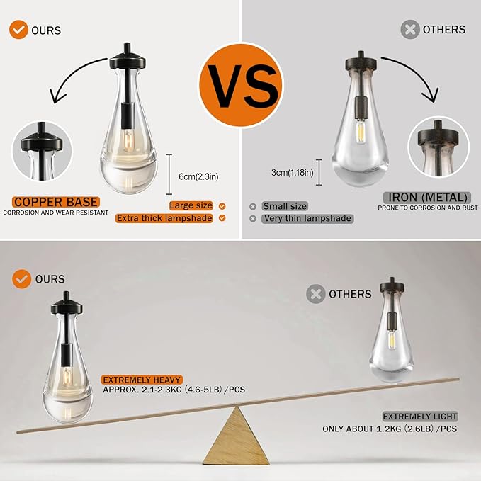 Raindrop Pendant Lights, Black Kitchen Island Pendant Lights, Teardrop Pendant Light, Interior Pendant Light in The Kitchen Island Living Room Bedroom Bathroom, Including Bulb