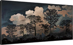 SIGNWIN 24"x46" Extra Large Framed Wall Art Silhouetted Trees at Dusk, Dramatic Forest and Cloudscape for Home Living Room Bedroom Decor (Frame Assembly Required)