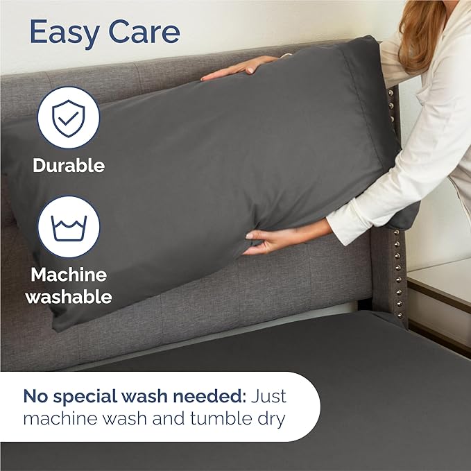 Twin Sheets Set 4 Piece - Includes 2 Pillowcases - Bed Sheets Twin Size - Soft Hotel Luxury Bedding - Cooling, Comfy, Cozy & Breathable - 1 Flat & 1 Fitted & 2 Pillowcases w/ Deep Pockets - Charcoal