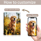 Custom Canvas Prints with Your Photos Customized Canvas Wall Art Personalized Canvas Pictures Gifts for Pet Dog Baby Family Mom Dad Men Women Couple Boyfriend Girlfriend Framed 8x12